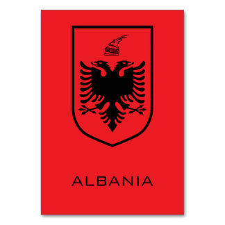 Albanian National Coat of Arms Heritage Ink Bordsnummer