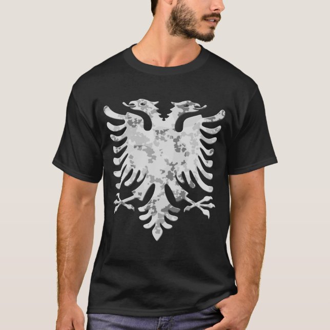 Albanian Snow Camo  Eagle 3D T-shirt (Framsida)