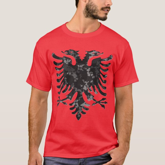 Albanian Urban Camo  Eagle 3D T Shirt (Framsida)