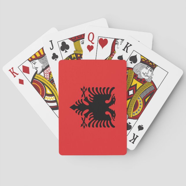 Albanien (alban) flagga casinokort (Baksidan)
