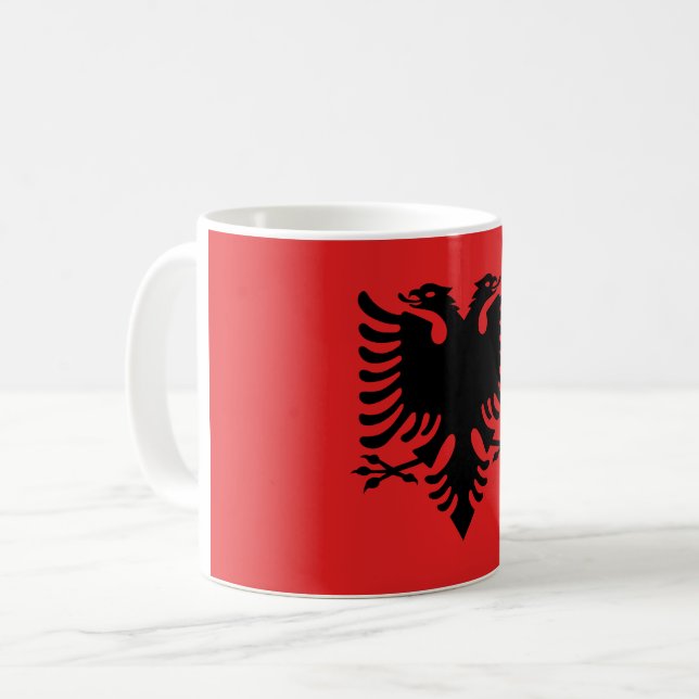 Albanien (alban) flagga kaffemugg (Framsida vänster)