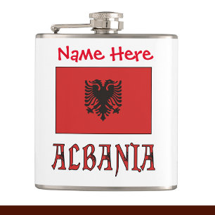 Albanien Albansk Flagga Röd Personlig Fickplunta