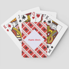 Albanien Albansk Flagga Rutig Röd Personlig  Casinokort