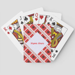 Albanien Albansk Flagga Rutig Röd Personlig Casinokort