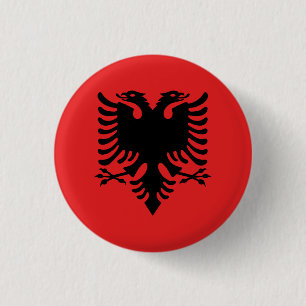 Albanien (albanska) Flagga Knapp