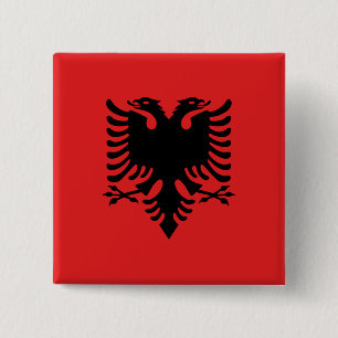Albanien (albanska) Flagga Knapp