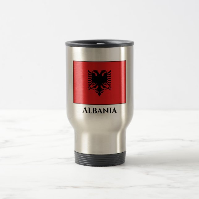 Albanien (albanska) Flagga Resemugg (Center)