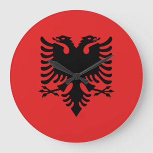 Albanien (albanska) Flagga Stor Klocka