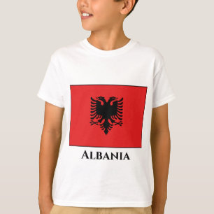 Albanien (albanska) Flagga T Shirt