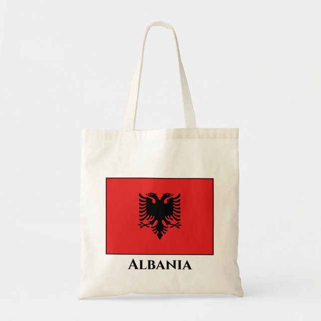 Albanien (albanska) Flagga Tygkasse (Framsidan)