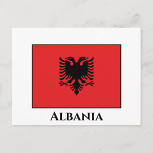 Albanien (albanska) Flagga Vykort