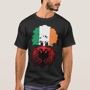 Albanien Albanska Irish Ireland Träd Roots Flagga T Shirt