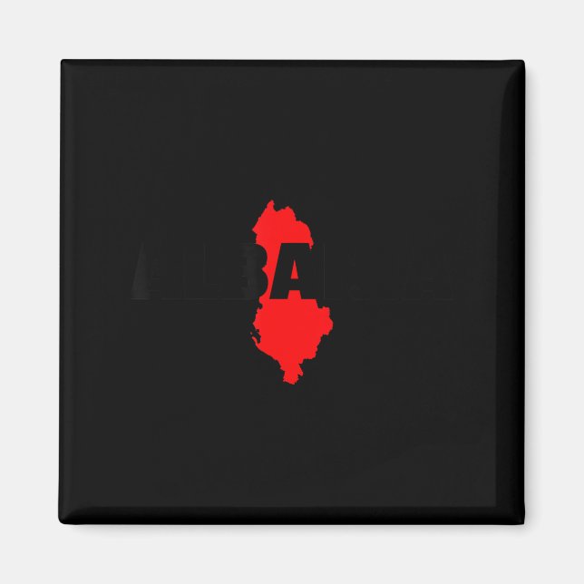 Albanien albanska karta  magnet (Framsidan)