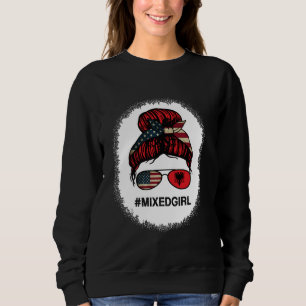 Albanien Amerikanska USA flagga - USA Albanian Mes T Shirt