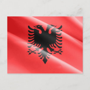 Albanien - avvänjning av albansk Flagga - Vykort