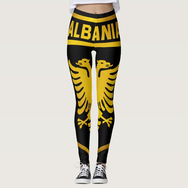 Albanien Emblem Leggings (Framsida)
