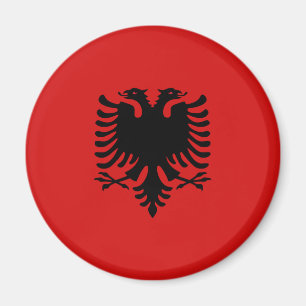 Albanien Fisheye flaggamagnet Magnet