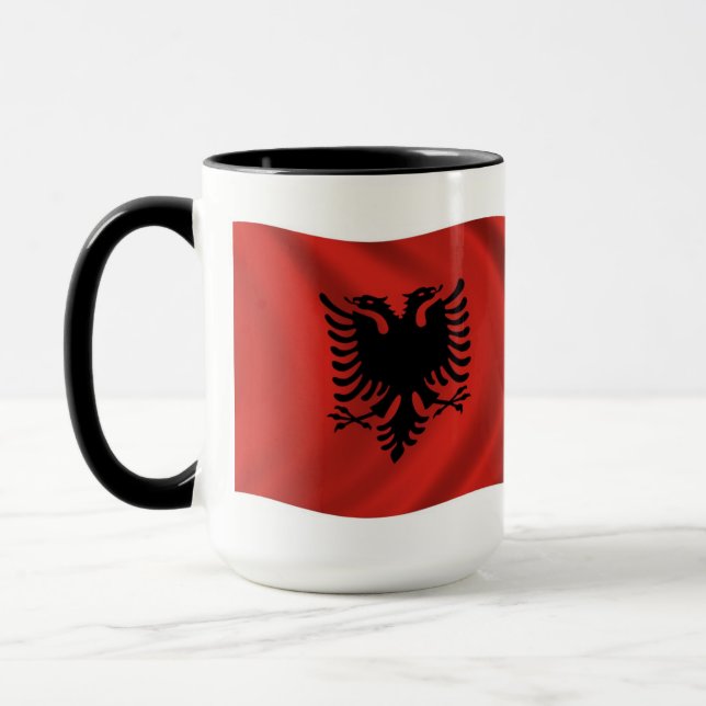 Albanien Flagg Kopp (Vänster)