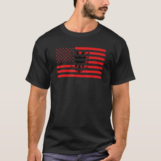 Albanien, Flagga Albanien, Albanien, Albanien, Alb T Shirt (Framsida)