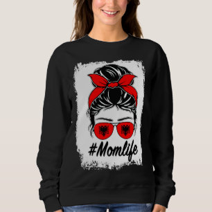 Albanien Flagga Albansk Mamma Oordnad Bunt Mamma L T Shirt