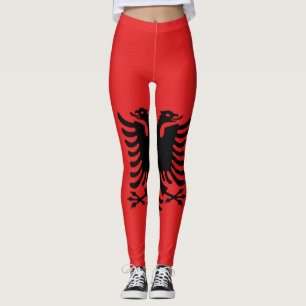 Albanien flagga all över att lägga benen på ryg leggings