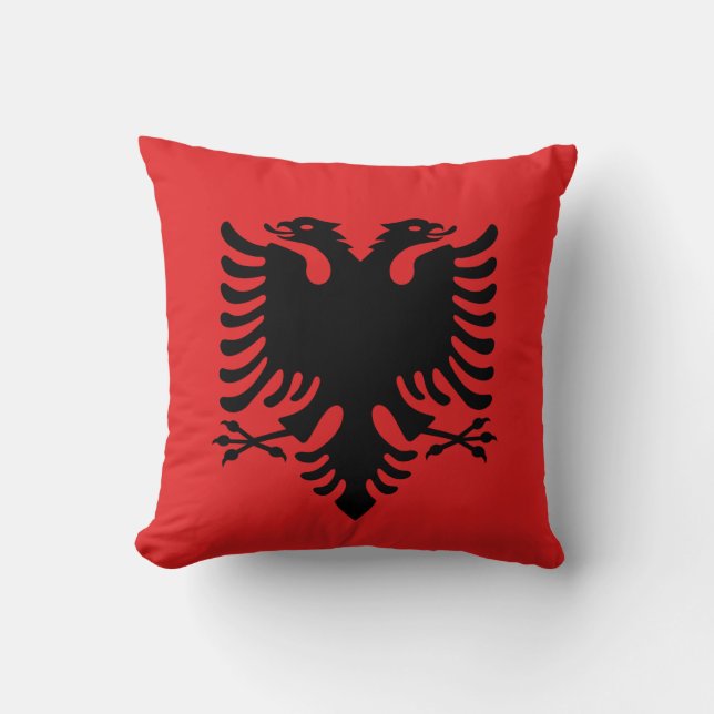 Albanien Flagga, Amerikanska MoJo Pillow Kudde (Framsida)
