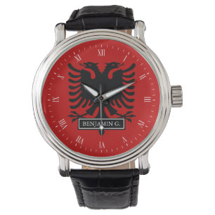 Albanien Flagga Armbandsur