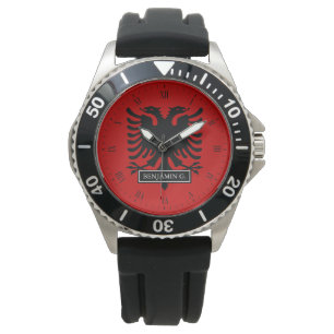 Albanien Flagga Armbandsur