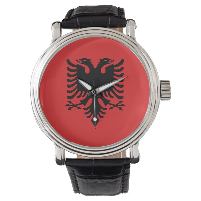 Albanien Flagga Armbandsur (Framsida)