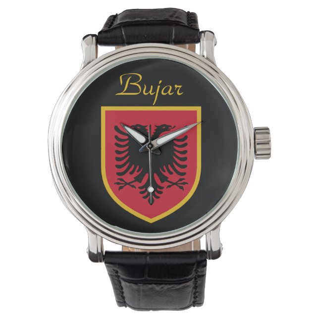 Albanien Flagga Armbandsur (Framsida)