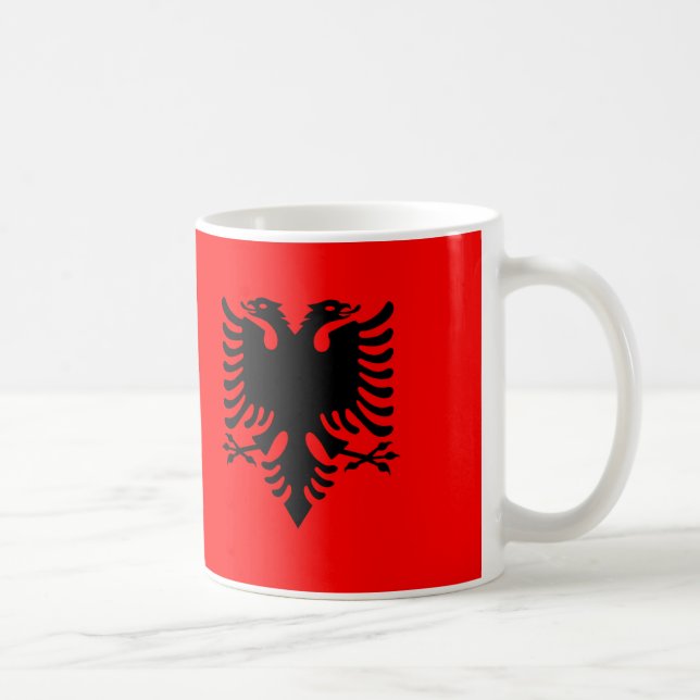 Albanien Flagga Ceramic Mugg (Höger)