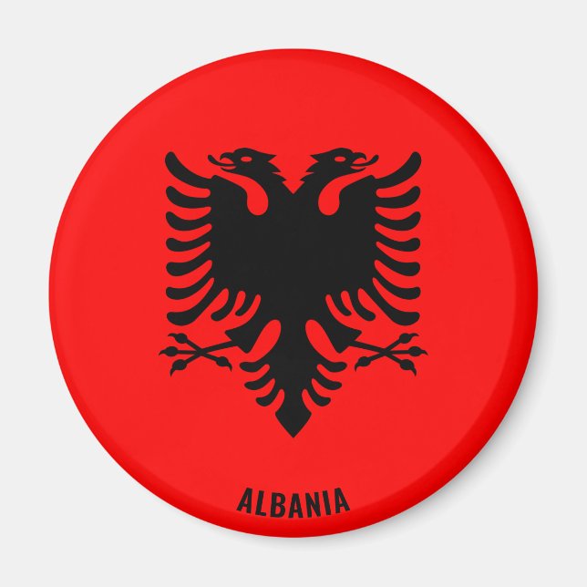 Albanien Flagga Charming Patriotic Magnet (Framsidan)