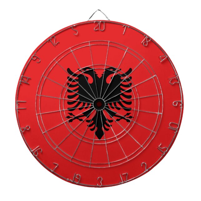 Albanien Flagga Darttavla (Framsidan)