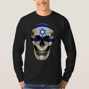 Albanien Flagga Dödskalle Israeliska Rötter Stolt  T Shirt
