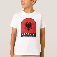 Albanien Flagga Emblem Distress