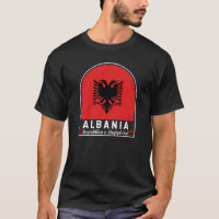 Albanien Flagga Emblem Distress