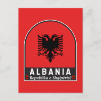 Albanien Flagga Emblem Distress