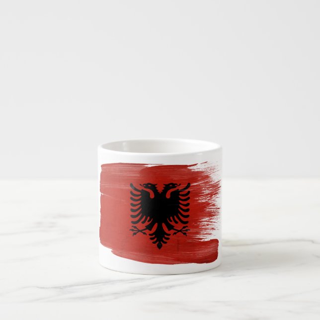 Albanien flagga espressomugg (Framsidan)