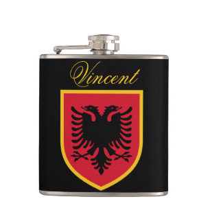 Albanien flagga fickplunta
