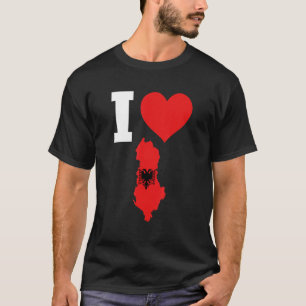 Albanien Flagga för Albanien I Kärlek Albanien T Shirt