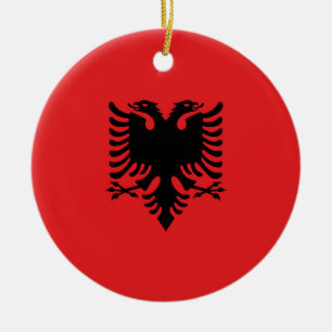 Albanien Flagga Julgransprydnad Keramik