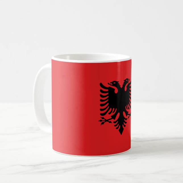 Albanien Flagga Kaffemugg (Framsida vänster)