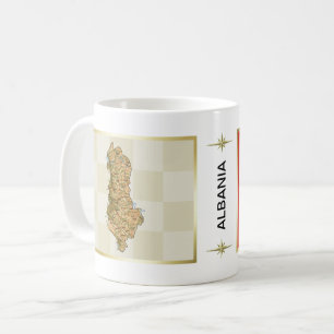Albanien flagga + Kartamugg Kaffemugg