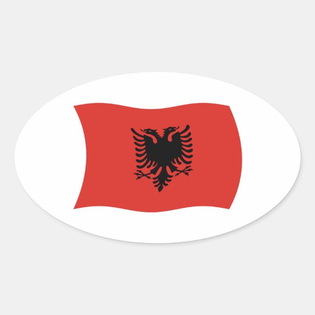 Albanien Flagga Klistermärke (Framsida)