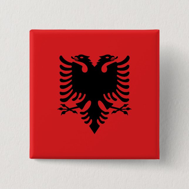 Albanien Flagga Knapp (Framsida)