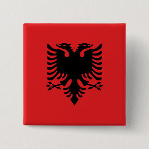 Albanien Flagga Knapp