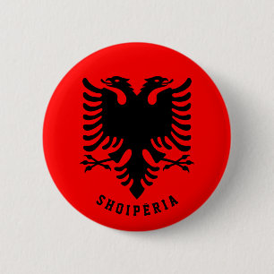 Albanien Flagga Knapp
