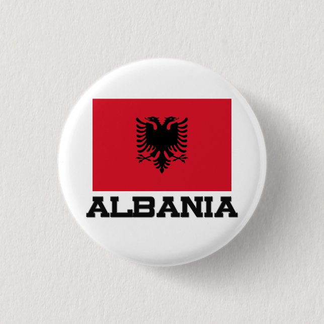 Albanien flagga knapp (Framsida)