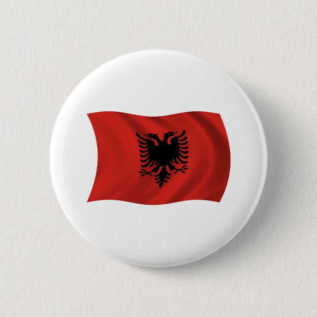 Albanien Flagga Knapp (Framsida)