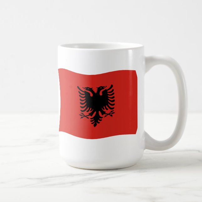 Albanien Flagga Kopp (Höger)